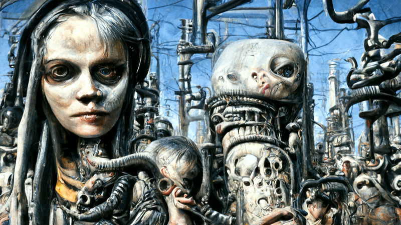 Kohji Asakawa giger realistic girl girl town city people mechan 1022e9fe 5d43 4664 b13f 5680369eddf6